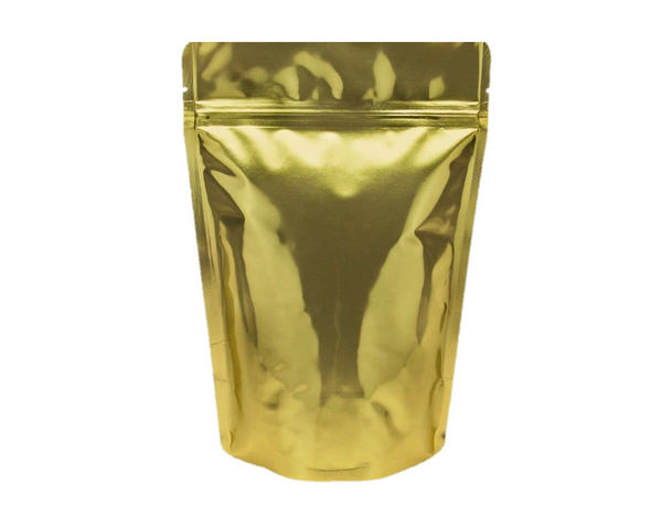 8 Oz All Gold Foil Stand Up Pouch (500/case) - $0.173/pc