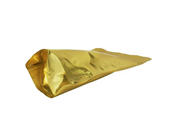 8 Oz All Gold Foil Stand Up Pouch (500/case) - $0.173/pc